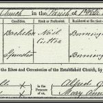 The marriage of Daniel BICKNELL & Elizabeth VENESS in 1868